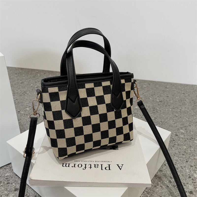 Houndstooth Shoulder Bag Portable Checkerboard Handbags All-match Messenger Bag