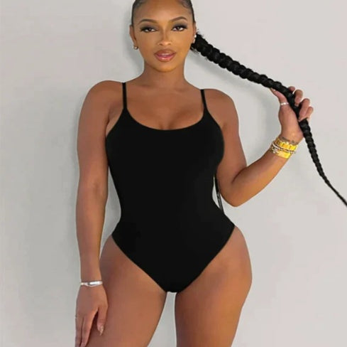 Classic Backless Solid Color Triangle One-piece Swimsuit