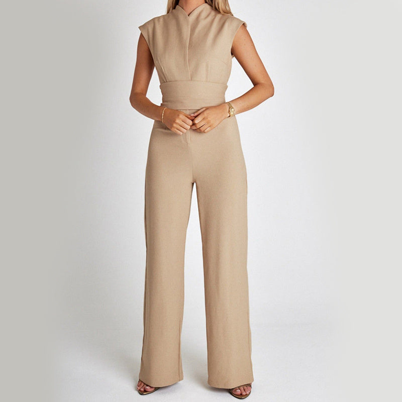 V-neck Sleeveless Jumpsuit