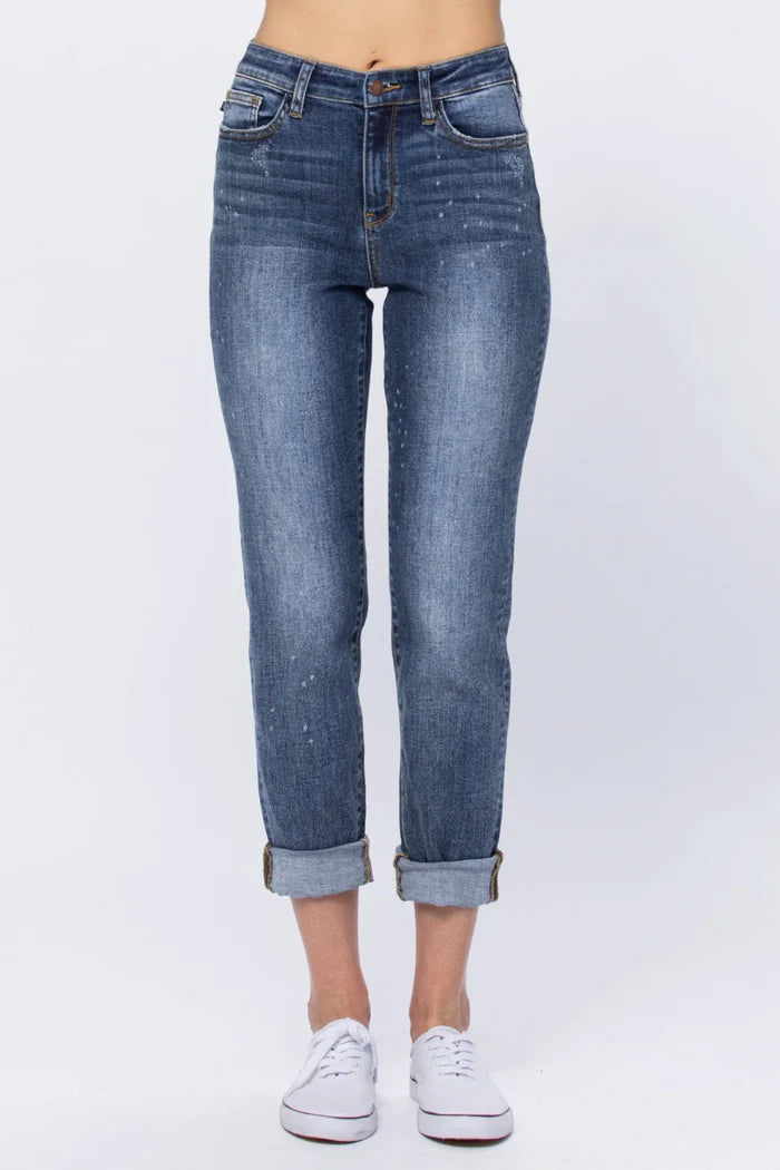 Judy Blue Bleach Splash Boyfriend Jeans