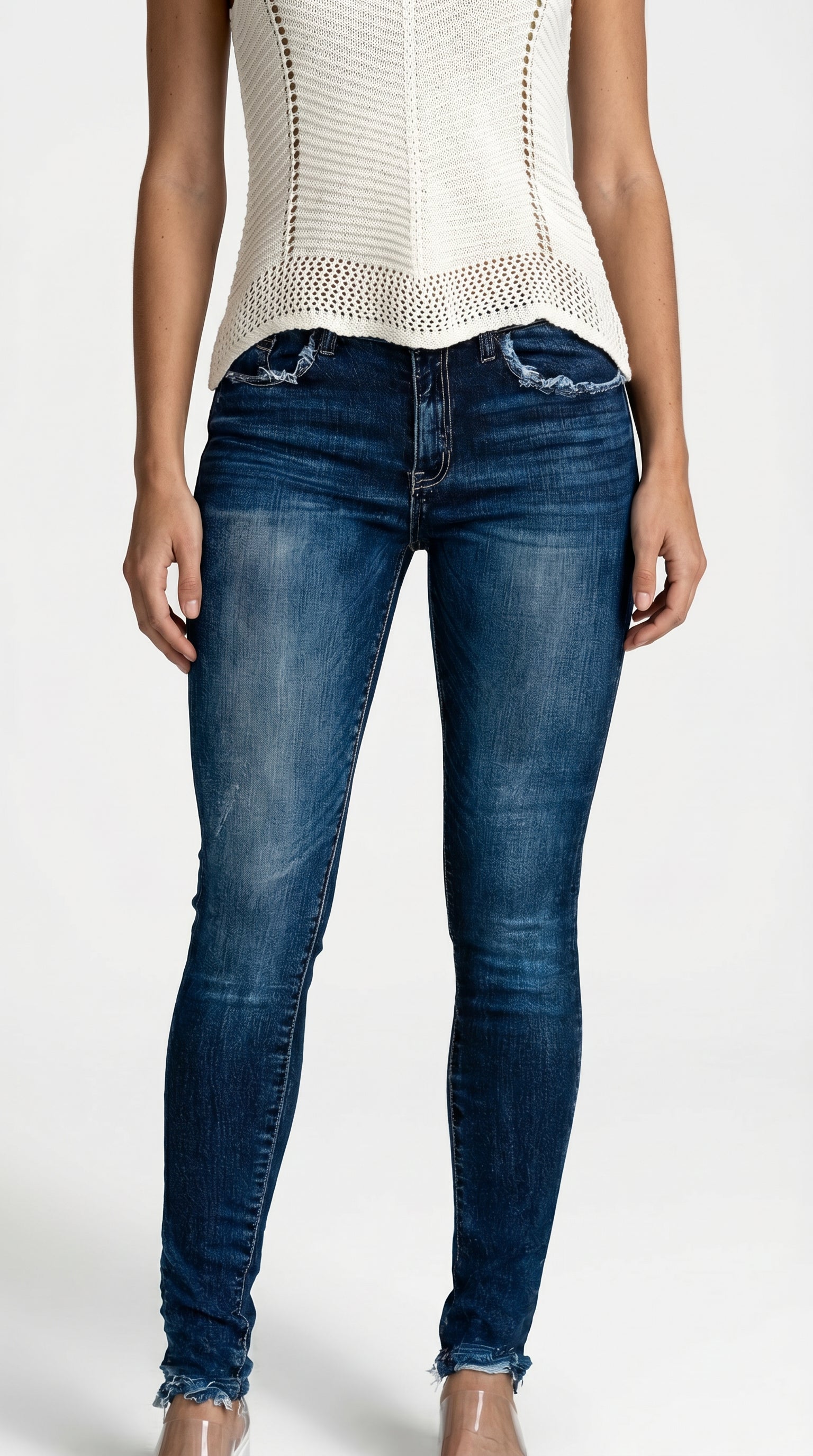 Simply You & Co Mid Rise Destroy Skinny Jeans