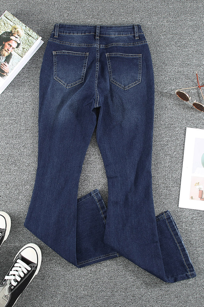 Women's Ripped High-waist Jeans