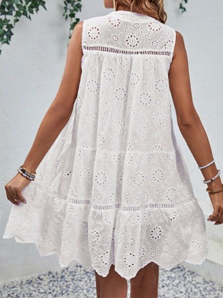 Eyelet Sleeveless Dress