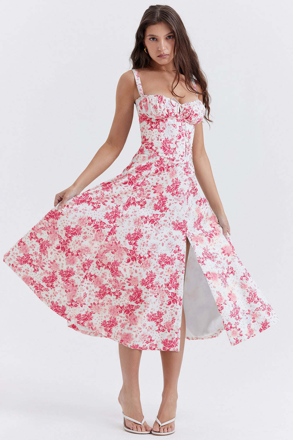 Floral Print Dress With Straps