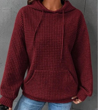 Loose Casual Solid Color Long-sleeved Hoodie