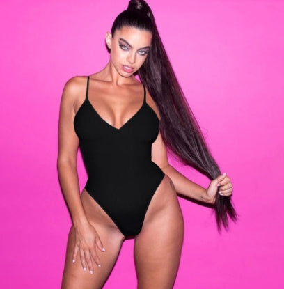 Classic Backless Solid Color Triangle One-piece Swimsuit