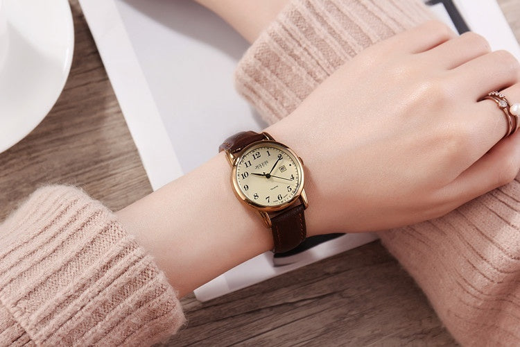 Retro Simple Digital Calendar Casual Watch