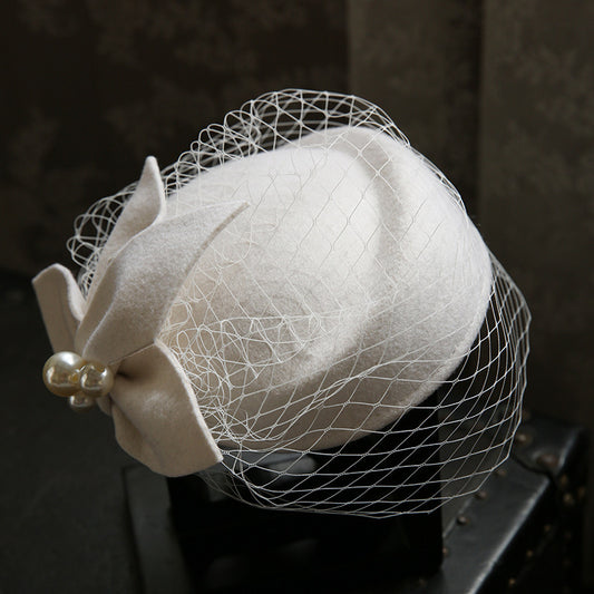 French Elegant British Vintage Mesh Beret