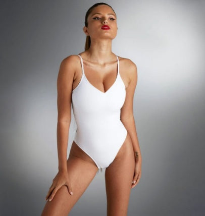 Classic Backless Solid Color Triangle One-piece Swimsuit