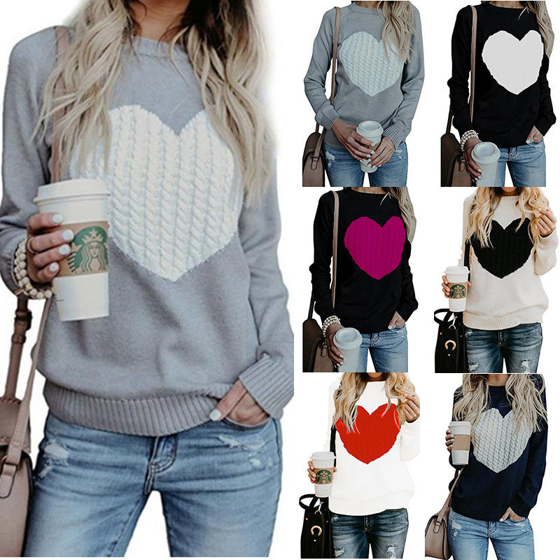 Love Printed Pullover Sweater