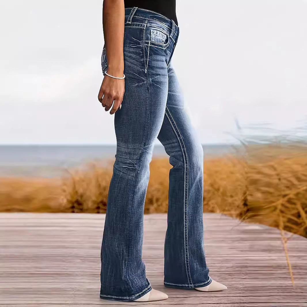 High Waist Straight Slim Fit Slimming Versatile Jeans