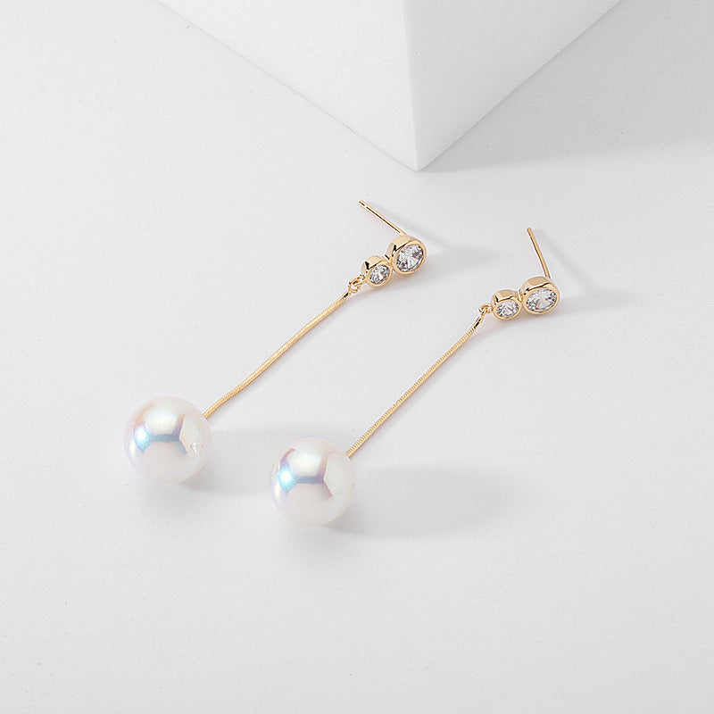 Elegant And Thin Face Pearl Earrings