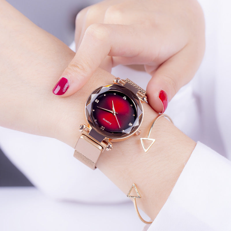 Starry Quartz Magnet Strap Iron-absorbing Watch