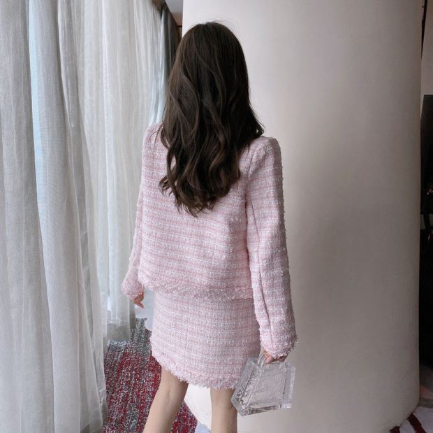 Long Sleeve Jacket High Waist Short Skirt