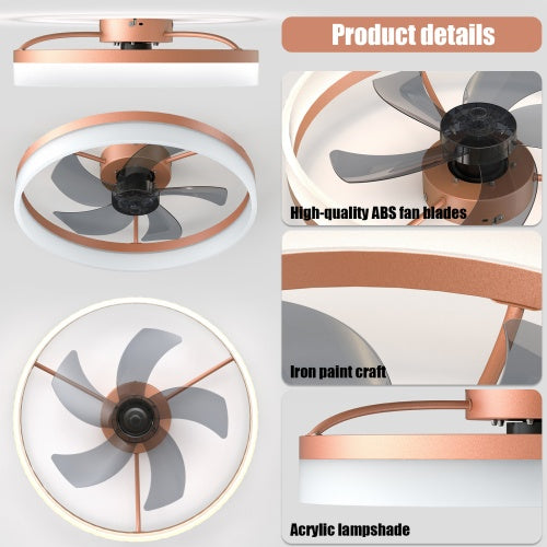 Ceiling Fan With Light Dimmable LED Recessed Mount Slim Modern Ceiling Fan Unavailable Platforms- Temu