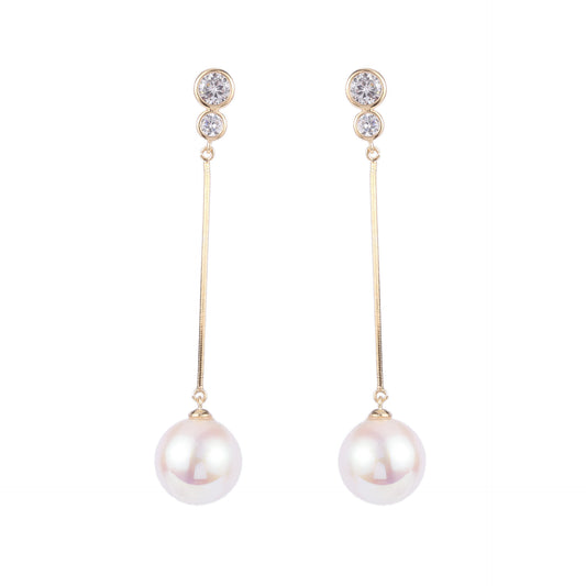 Elegant And Thin Face Pearl Earrings