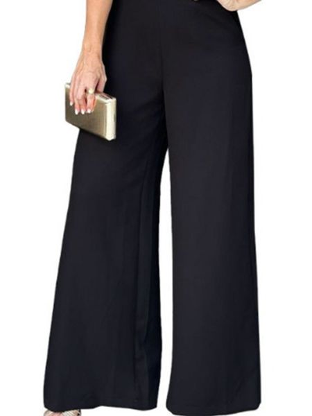 One Shoulder Ruffle  Wide-Leg Jumpsuit