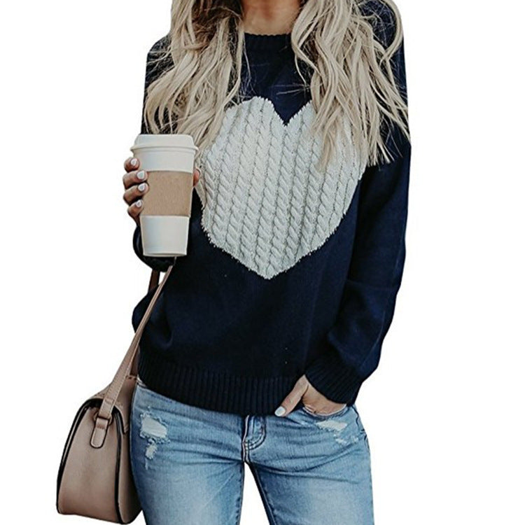 Love Printed Pullover Sweater