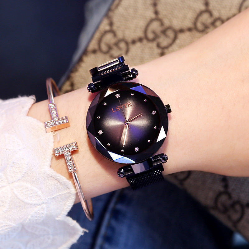 Starry Quartz Magnet Strap Iron-absorbing Watch