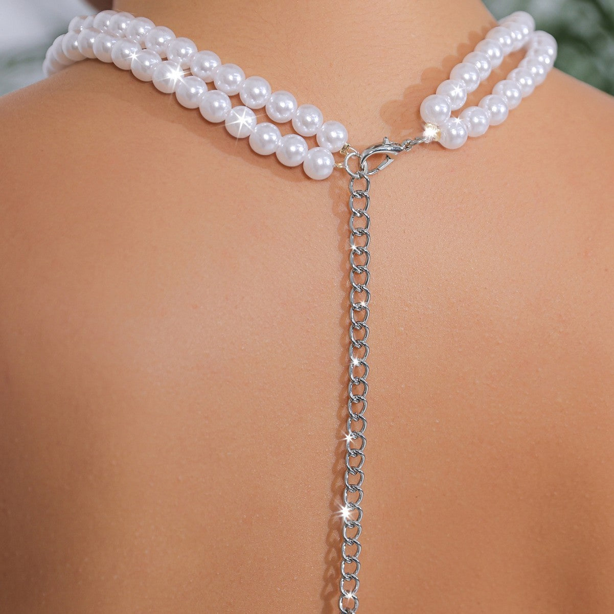 Elegant Retro Exaggerated Pearl Geometric Necklace