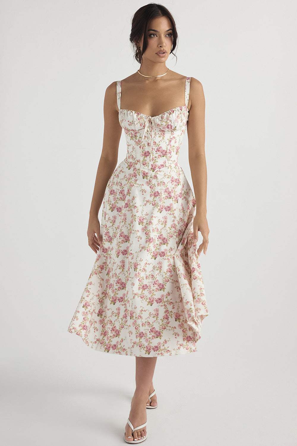 Floral Print Dress With Straps