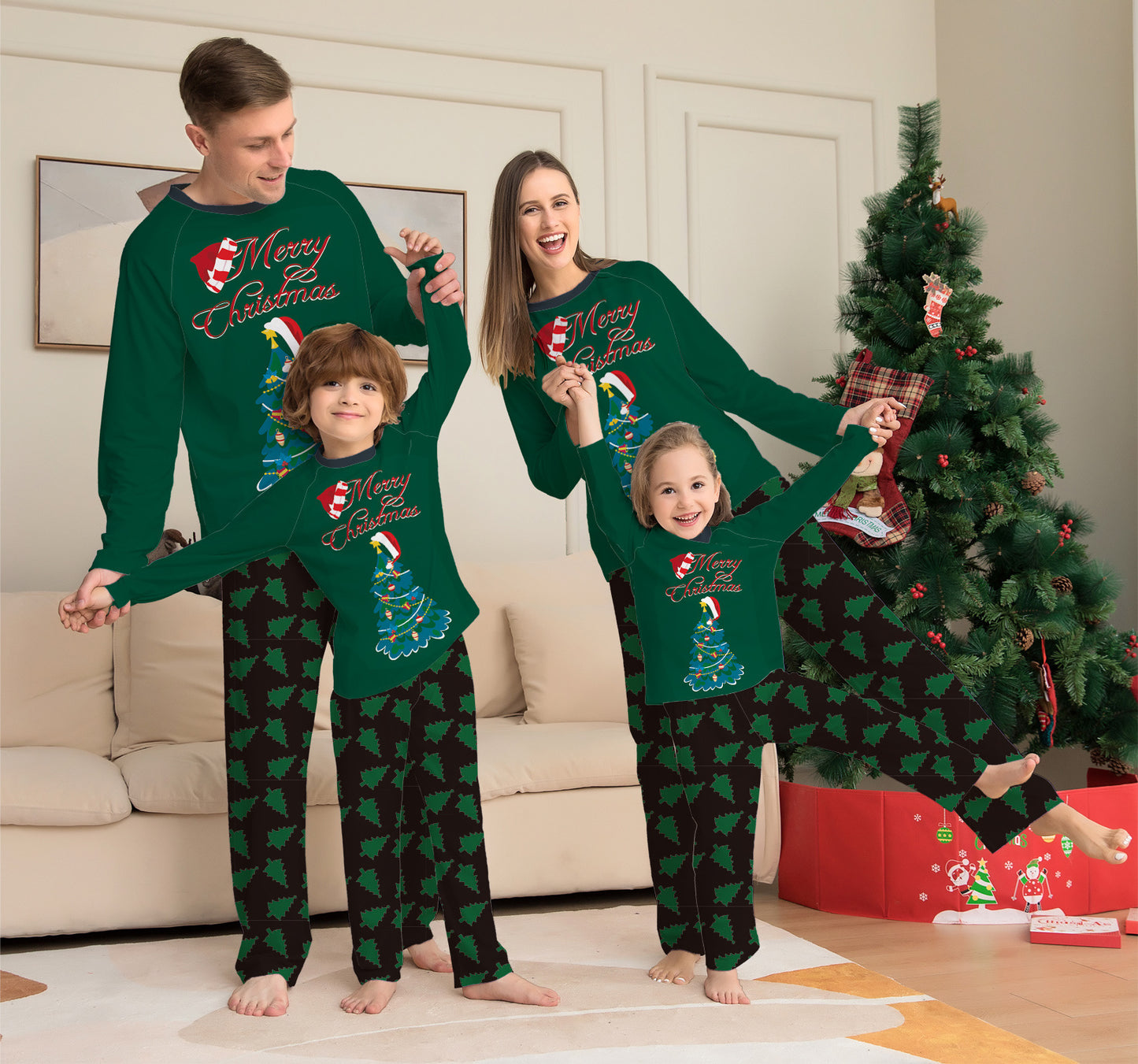 Parent-Child Christmas Suit Long-sleeved Homewear Pajamas