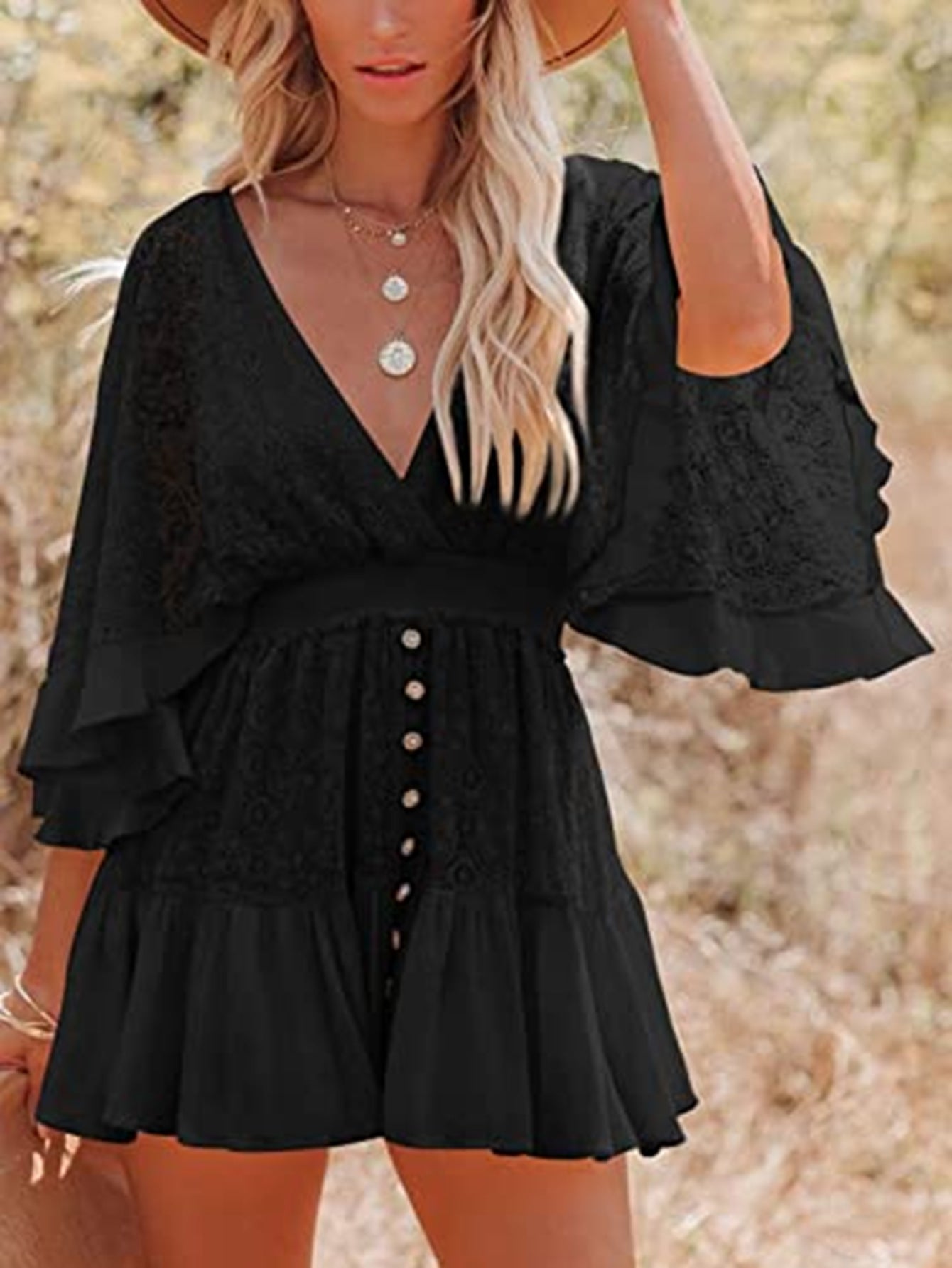 V-neck Lace Dress