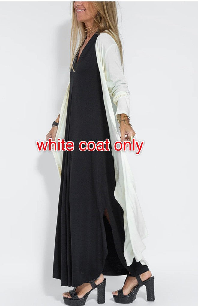 Solid Color V-neck Sleeveless Long Dress