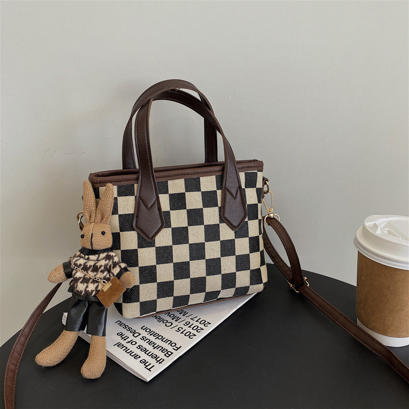 Houndstooth Shoulder Bag Portable Checkerboard Handbags All-match Messenger Bag