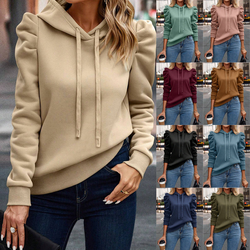 Solid Color Long-sleeved Casual Women's Top