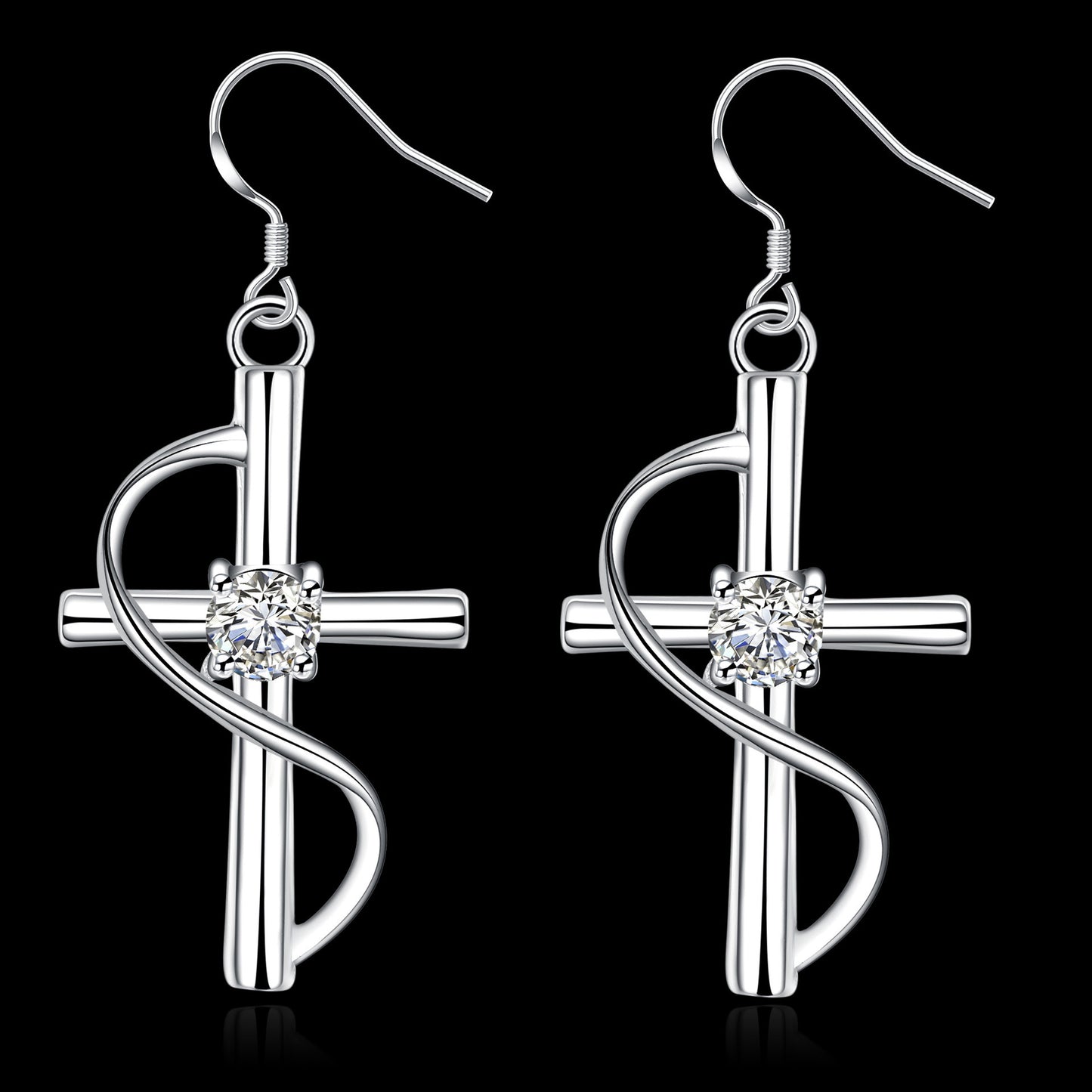 New Cross-border Popular Elongated Cross Earrings