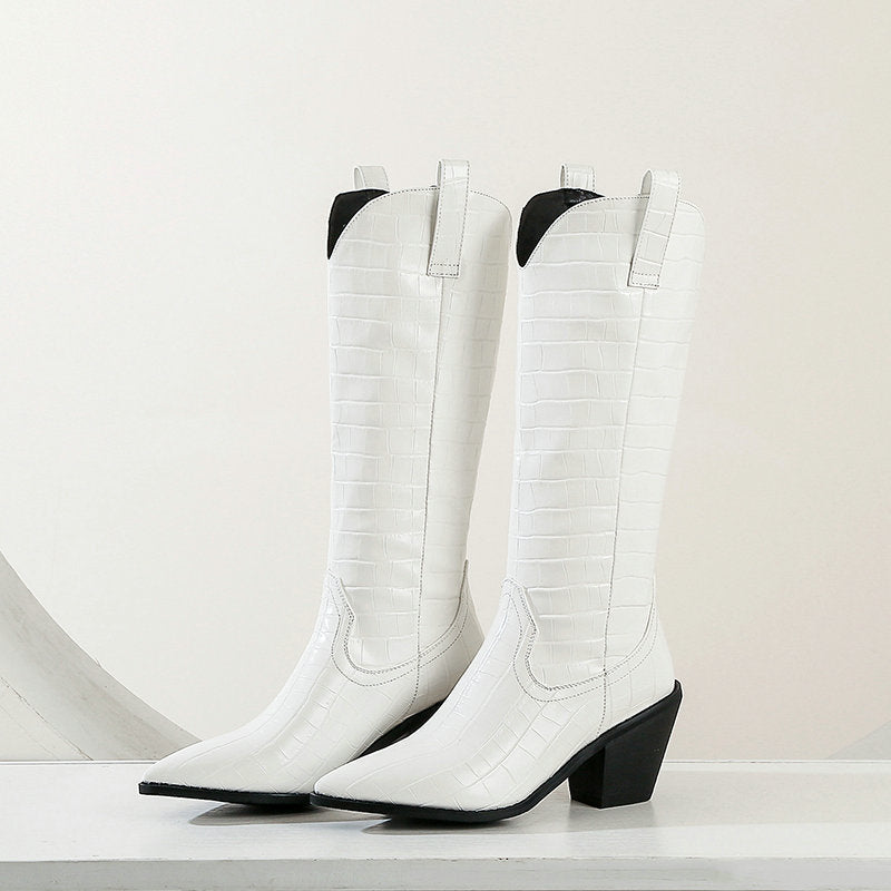 Knee-length Thick Heel Boots