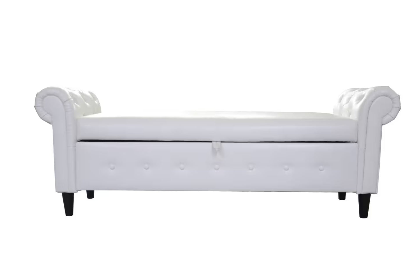 White Multifunctional Storage Rectangular Sofa Stool