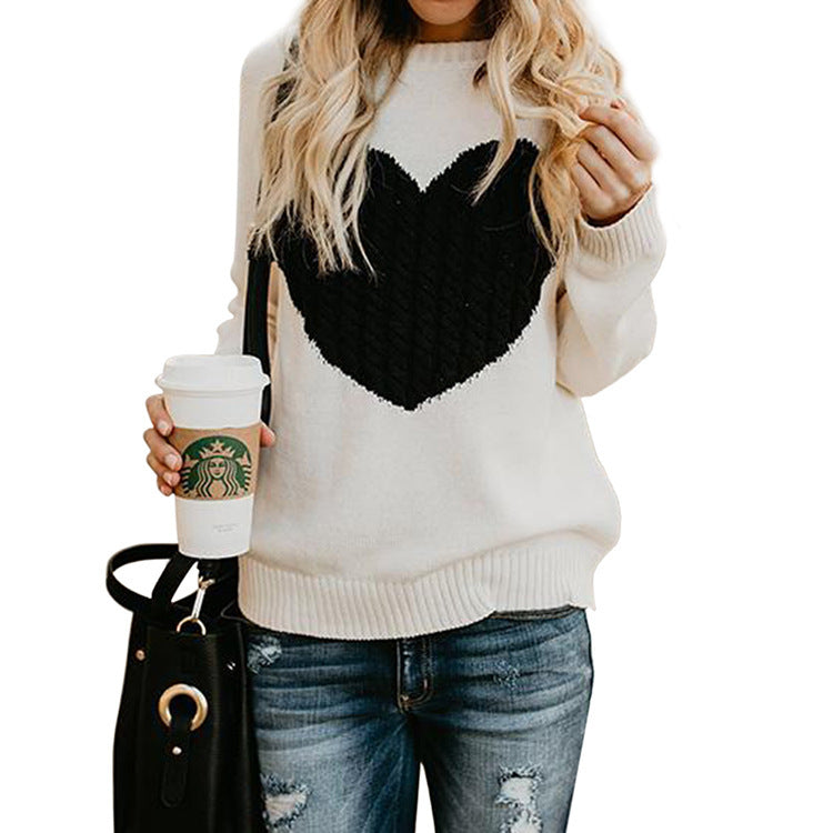 Love Printed Pullover Sweater