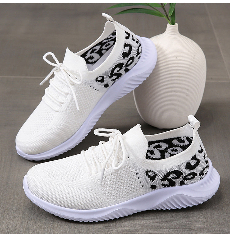 Leopard Print Lace-up Sneakers