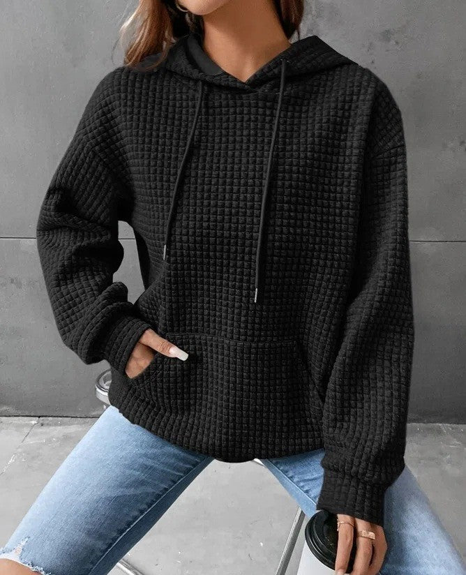 Loose Casual Solid Color Long-sleeved Hoodie