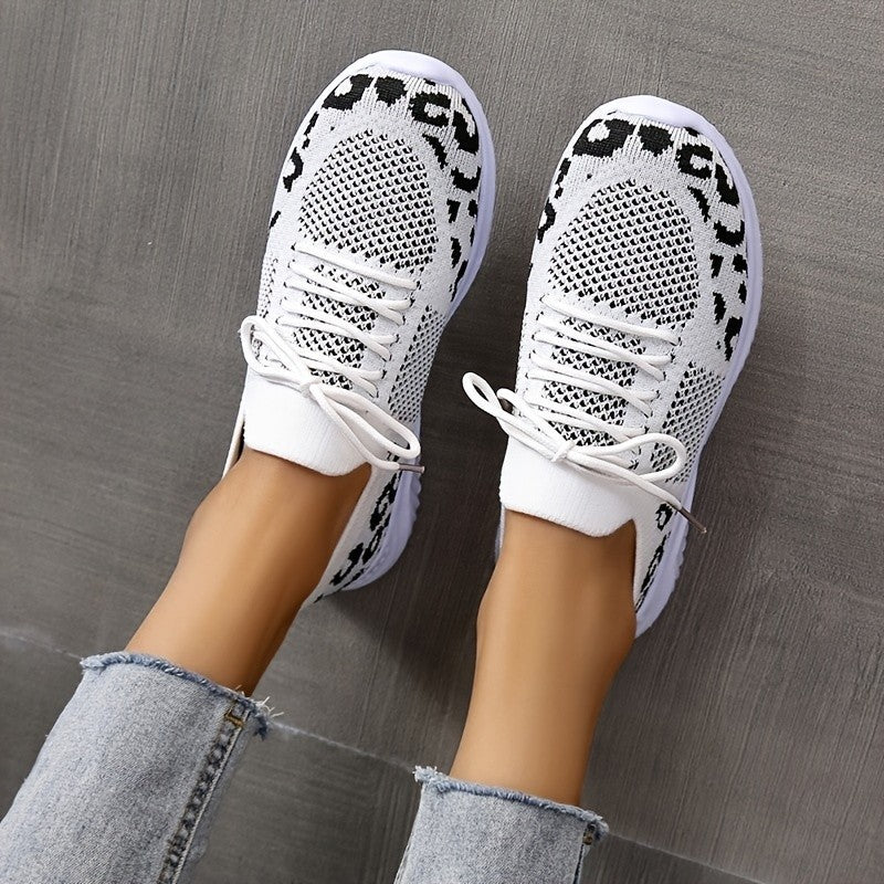 Leopard Print Lace-up Sneakers