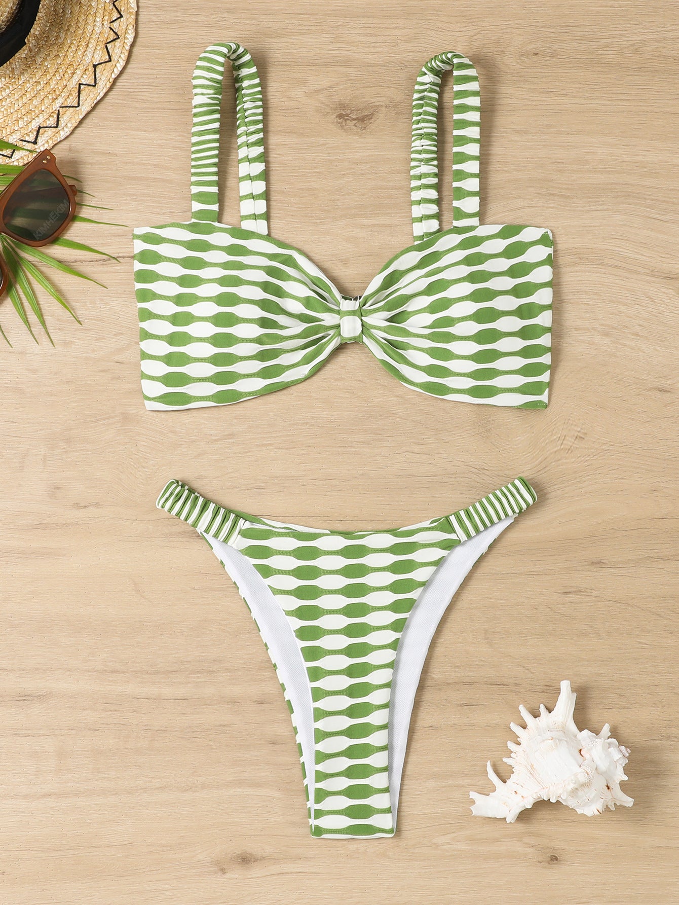 Stripe Print Bikini Set