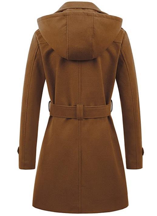 Woolen Hooded Plus Size Coat