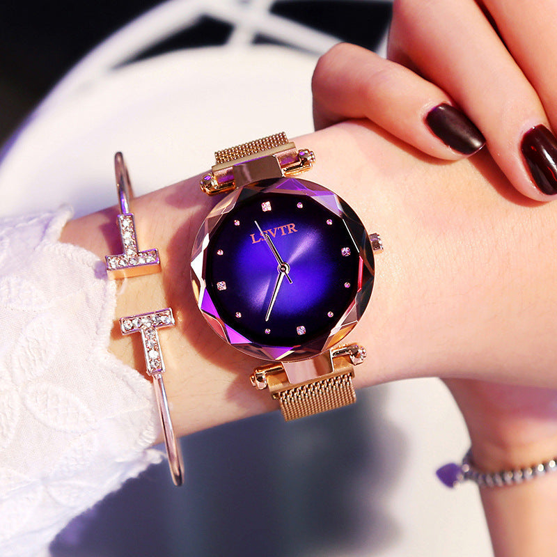 Starry Quartz Magnet Strap Iron-absorbing Watch