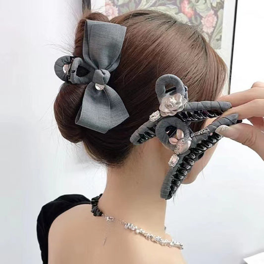 Fashionable Elegant Fabric Gray Bow Headdress