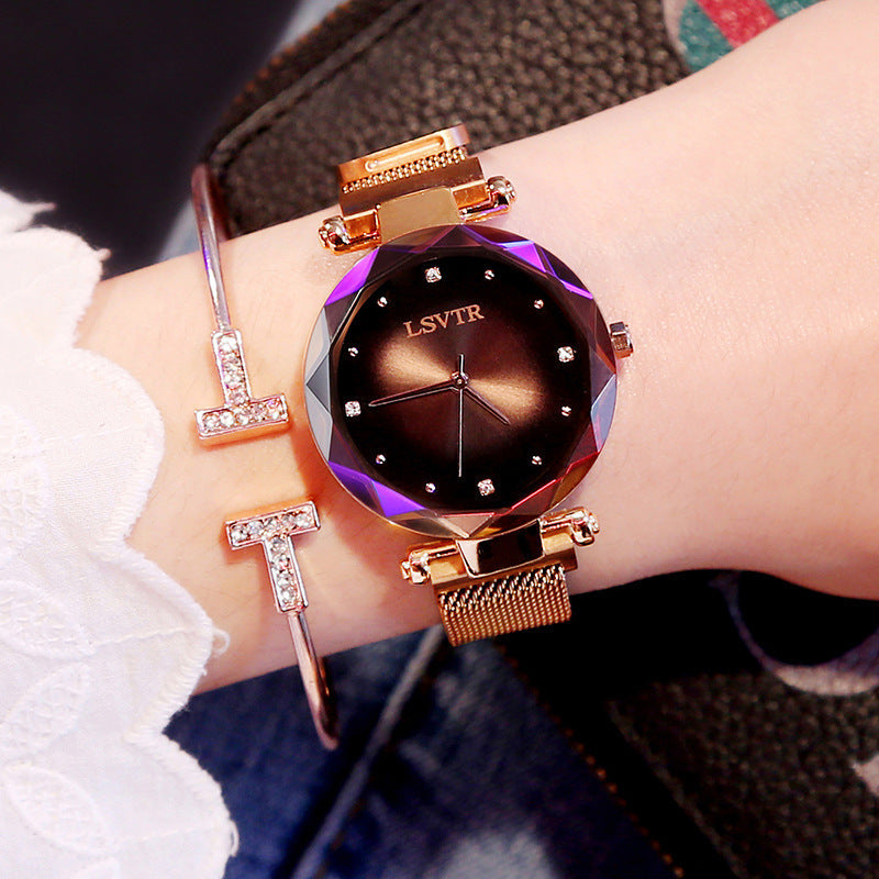 Starry Quartz Magnet Strap Iron-absorbing Watch