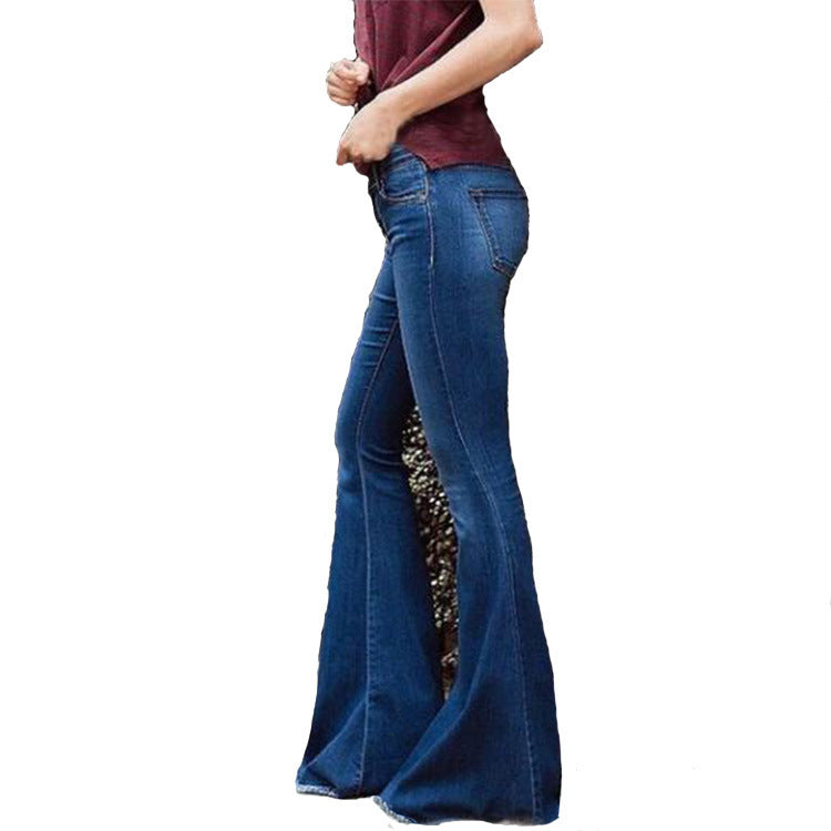 Women's Fashion Slim Fit Tassel Flared Jeans